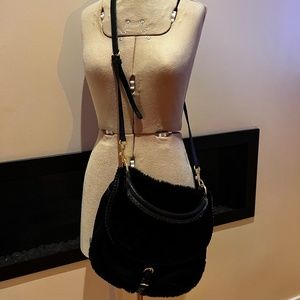 UGG crossbody leather and shearling bag